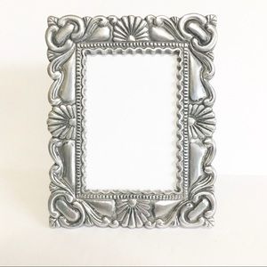 Handmade Solid Pewter Picture Frame Mexico Vintage